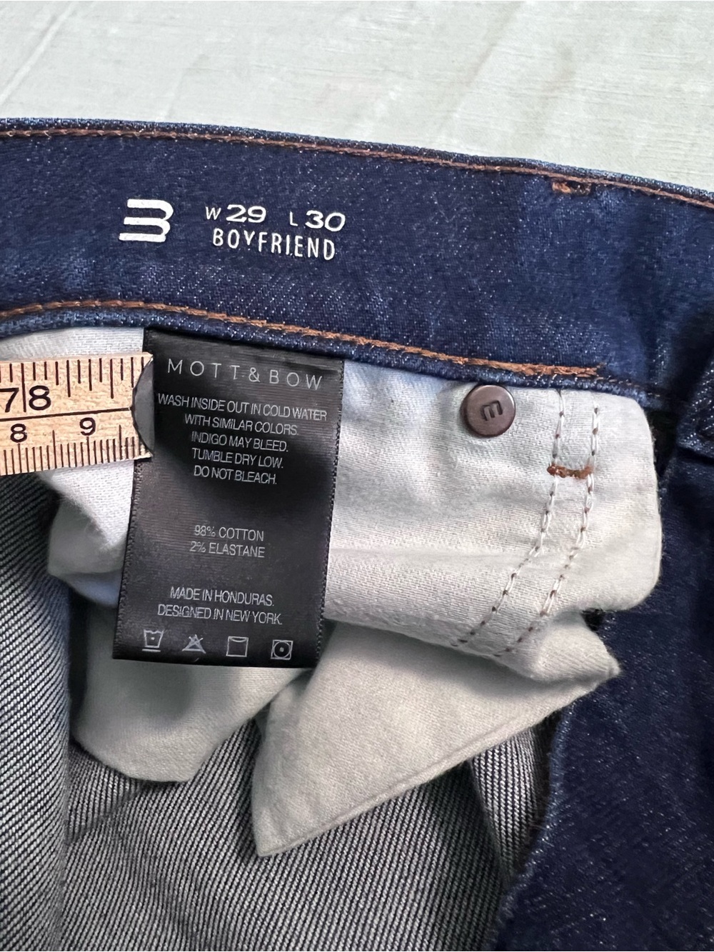 Mott & Bow Ridge Boyfriend Jeans Medium Wash Stretch Denim Size 29 - Picture 11 of 13